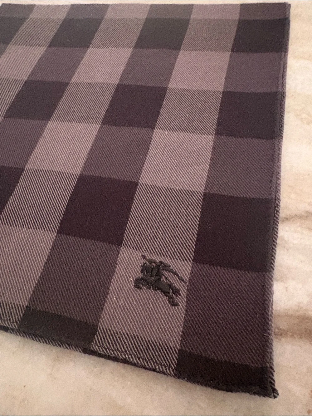 Burberry gray luxury scarf Neckerchief or Bow 18”x18”